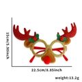 Glittery Christmas reindeer glasses frame with red antlers and measurements 15x22.5cm - Gold Frame Red Gold Glitter Long Antlers
