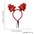 Adjustable red sequin Christmas tree pet headband with Merry Christmas text - Red Christmas Tree Style