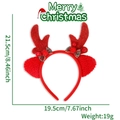 Cute red Christmas reindeer antler headband with festive bow and measurements - Red Antler Berry Bow