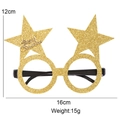 Christmas star glasses in gold glitter with Merry Christmas lettering for parties - Gold Star Style