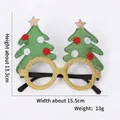 Green Christmas tree glasses frame with gold glitter and size dimensions 15.5x13.3cm - Green Christmas Tree Glasses