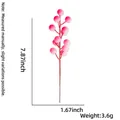 Pink artificial holly berry stems for Christmas tree wreaths and DIY holiday decor, 20cm - Gradient Pink