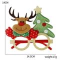 Christmas reindeer glasses frame with green trees and red gloves for holiday party costume - Deer Tree Glasses