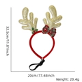 Christmas reindeer antler headband for pets with gold sequins and adjustable strap - Gold Antlers Bow