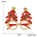 Christmas tree shaped party glasses with gold glitter frames and red festive decorations - Small Tree Red Glasses