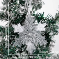 Funkelndes transparentes Acryl Schneeflocken Ornament mit Silberglitzer für den Weihnachtsbaum - Kristallschneeflocke Typ C