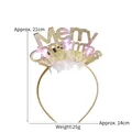 Luminous gold Merry Christmas headband with pink LED lights and glitter finish - Christmas Headband-09 (Gold Glitter Holiday Text)