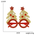 Christmas tree glasses frame with red glitter finish and star details for party decor - Small Tree Gold Glasses
