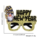 Golden glitter Happy New Year glasses with dwarf hat and champagne bottle details - Happy New Year Gnome Style