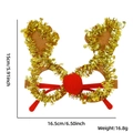 Christmas reindeer glasses with red frames, golden tinsel antlers and red pom pom nose - Gold Tinsel Reindeer Antlers