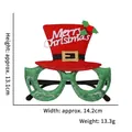 Christmas jester hat glasses frame with red and green glitter for party photo props - Red Santa Hat Glasses