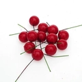 Set van 12-14 kunstmatige rode kerstbessen op buigzame draadstelen voor DIY bloemenkransen - 1.2cm / Rood