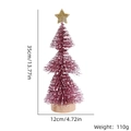 Mini 35cm pink Christmas tree with snow effect, gold star and wooden base - 35CM Red Snow Dipped
