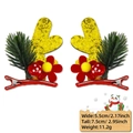 Weihnachts-Rentier-Haarspangen mit goldenen Pailletten und festlicher Dekoration - Goldenes Geweih Kiefernadel Blumen Stil