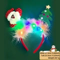 LED Christmas headband with Santa and tree motifs featuring colorful glowing lights - Christmas Headband / Santa With Tree Style