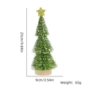 Mini artificial snowy Christmas tree with gold star and wood base, 25cm desktop decor - 25CM Green Snow Dipped