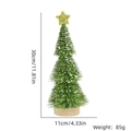 30cm mini flocked Christmas tree with snow effect, gold star and wooden base ornament - 30CM Green Snow Dipped
