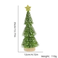 Mini tabletop Christmas tree with snow effect, gold star topper, and wooden base 35cm - 35CM Green Snow Dipped