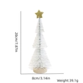 Mini white frosted Christmas tree with gold star topper and wooden base 20cm - 20CM White Snow Dipped