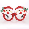Kerstfeest bril met rood glitter montuur en schattige Kerstman oorversieringen - Kerstman