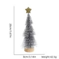 Miniature snow-flocked Christmas tree with gold star topper and rustic wooden base - 20CM Silver Snow Dipped