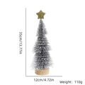 35cm mini frosted Christmas tree with a golden star topper and round wooden base - 35CM Silver Snow Dipped