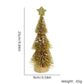Golden mini sisal Christmas tree with wood base and glitter star topper, 25cm height - 25CM Gold Snow Dipped