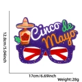Μωβ τσόχινα γυαλιά Cinco de Mayo με σχέδια τεκίλα και σομπρέρο για αξεσουάρ πάρτι - Στυλ Γράμμα Σομπρέρο Μπουκάλι