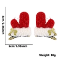 Rote Weihnachts-Haarspangen als Handschuh mit goldenen Glitzerschleifen - Roter Handschuh-Stil