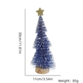 Blue mini Christmas tree 30cm with white snow flocking and gold star on wooden base - 30CM Blue Snow Dipped