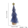 35cm mini blue Christmas tree with snow-dusted needles and gold star on wooden base - 35CM Blue Snow Dipped
