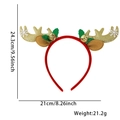 Kerst rendiergewei hoofdband met gouden glitters, groene bladeren en witte sneeuwvlok decoratie - Lange Hertenhoorns Bellen Hertenoren Hoofdband