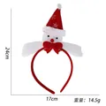 Weihnachts-Schneemann-Haarreif mit rotem Schneeflockenhut und Schleife, 24cm x 17cm groß - Schneemann mit rotem Hut