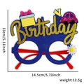 Blue felt birthday party glasses with dimensions 14.5x13cm and weight of 12.5g - Gift Box Car Blue Frame Style