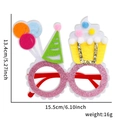 Pink glitter party glasses detailed dimensions 15.5cm width with cupcake and balloon decor - Cake Birthday Hat Balloon Style
