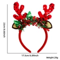 Kerst diadeem met rendiergewei versierd met rode pailletten en groene glitter blaadjes - Pailletten Rood Gewei Haarstrips