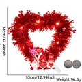 LED Valentinstag Herz-Kranz Detail mit Zwergen-Ornamenten und Größenangaben - XOXO Zwerg Herz Kranz (Mit LED)