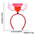 Valentine's Day headband featuring red hearts, white wings, and Love You text detail - Love You Heart Wings