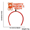 Detailed view of Valentine's headband with bear, red hearts and dimensions 22x15.7cm - Bear Letters Style