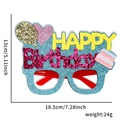 Blue glitter heart balloon birthday glasses for kids party props and decoration - Heart Balloon Cake Style