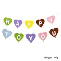Guirlande Happy To You en feutre coloré avec ballons en cœur et cordelette de suspension - Texte d'amour