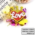 Glitzernde Herz-Krone Haarklammer mit rotem Love-Schriftzug und goldenem Netz - LOVE Herz Krone Stil