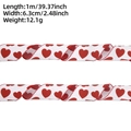 Dimensioni dettagliate per nastro bianco largo 6,3 cm con motivi a cuori rossi stampati - 1m / Cuori Rossi su Bianco