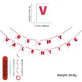 Be My Valentine felt banner set with red lettering and white swallowtail flags - BE MY VALENTIN Banner