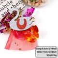 Sparkly silver swan hair clip with colorful tassels and red mesh bag for Valentine - Silver Swan Style
