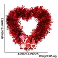 Detail eines roten Herz-Flitterkranzes mit Valentinstag-Wichteln, 33cm für Deko - XOXO Zwerg Herz Kranz (Kein Licht)