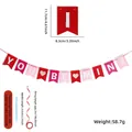 Valentine's Day banner featuring You Be Mine letters and glitter heart swallowtail flags - YOU BE MINE Banner
