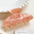 Grande pince à cheveux élégante en acétate de marbre pêche, style coréen ins chic - Rose Diamant (9CM)
