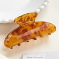 Large elegant amber tortoiseshell acetate hair claw clip shark clip for women styling - Dark Tortoise (9CM)