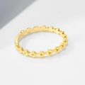 Minimalistische 925 zilveren ring met een elegant olijfboomtak kroonblad ontwerp - US 5 / Geel